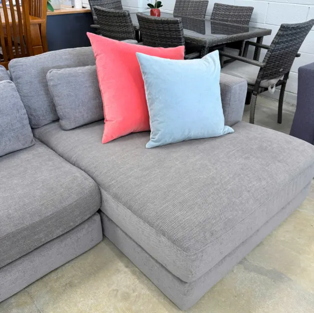 L shape plush sofa