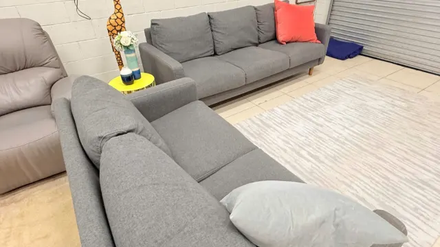 Set 2 + 3 seater dark grey sofa — photo 4