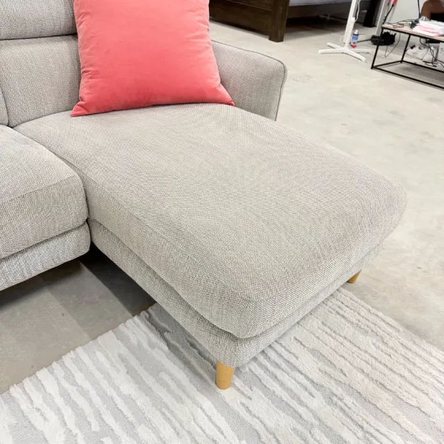 Chaise of the Freedom L shape sofa from above, light timber legs