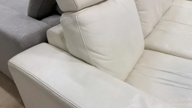 L shape real leather