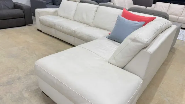 L shape real leather