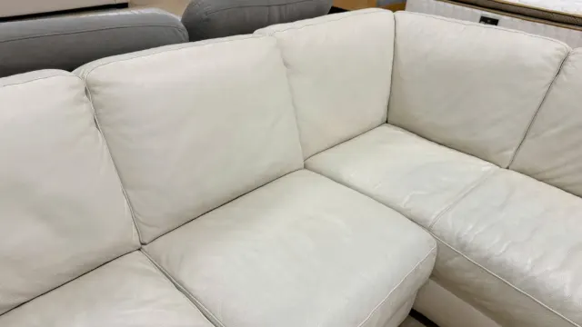 L shape real leather