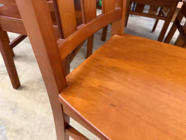 7-Piece Wooden Dining Set – Warm Brown