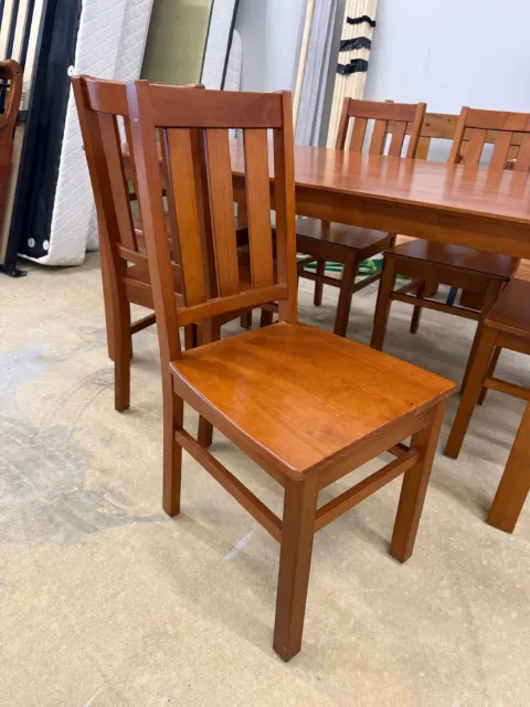 7-Piece Wooden Dining Set – Warm Brown