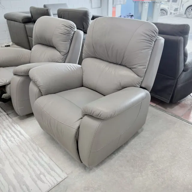 Taupe Leather Recliner 2+1+1 — photo 8