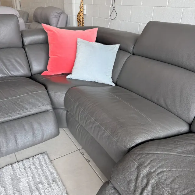Real leather couch recliner