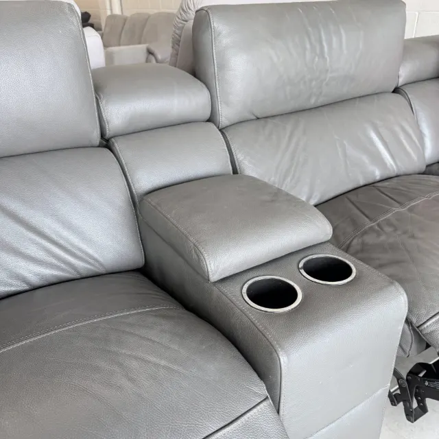 Real leather couch recliner