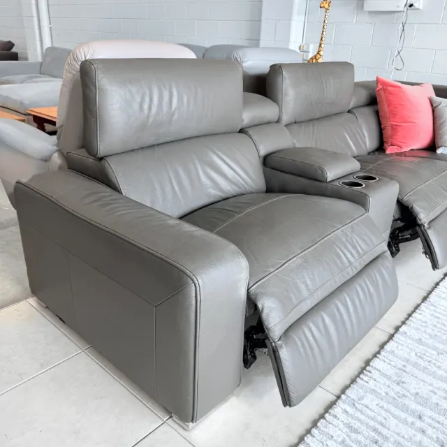 Real leather couch recliner