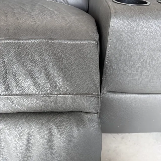 Real leather couch recliner
