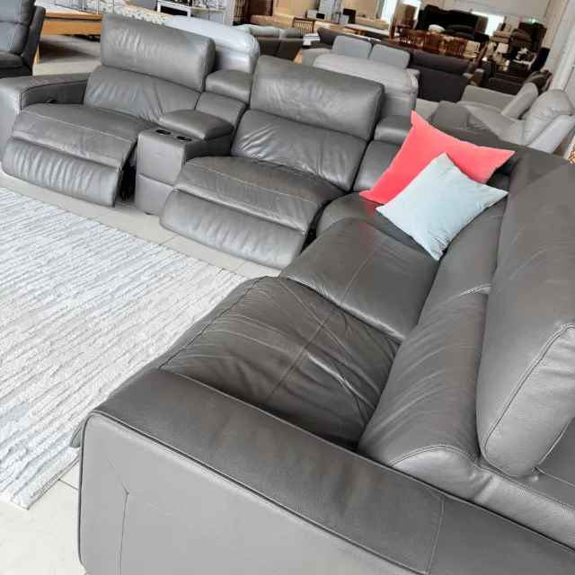 Real leather couch recliner