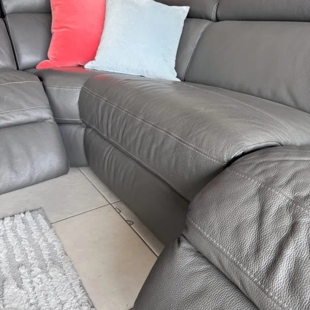 Real leather couch recliner