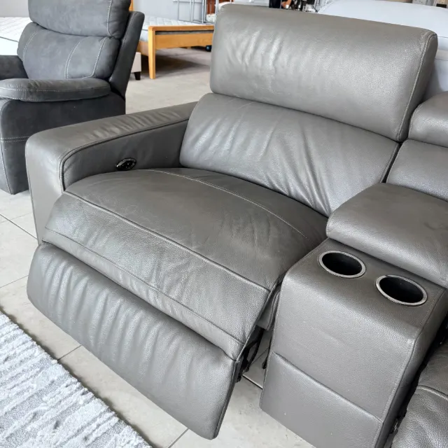 Real leather couch recliner