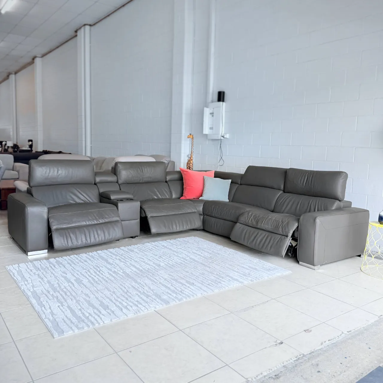 Real leather couch recliner