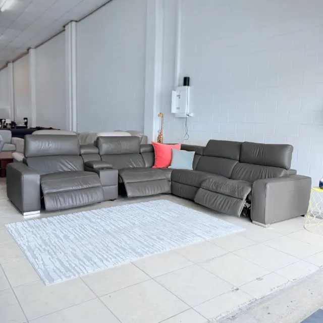 Real leather couch recliner
