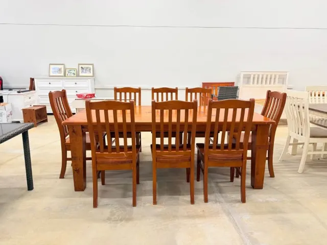 Solid wood table and 8 chairs