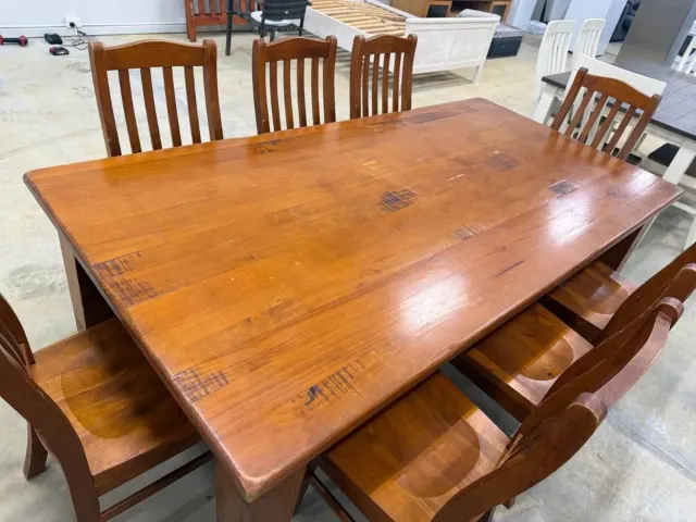 Solid wood table and 8 chairs