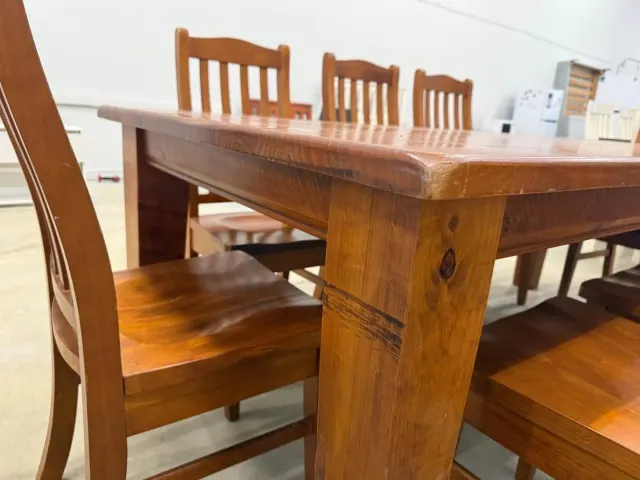 Solid wood table and 8 chairs