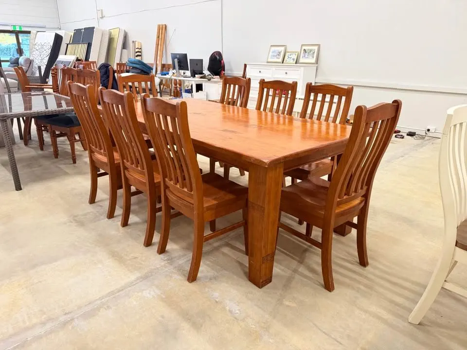 Solid wood table and 8 chairs