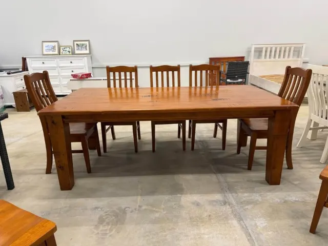 Solid wood table and 8 chairs