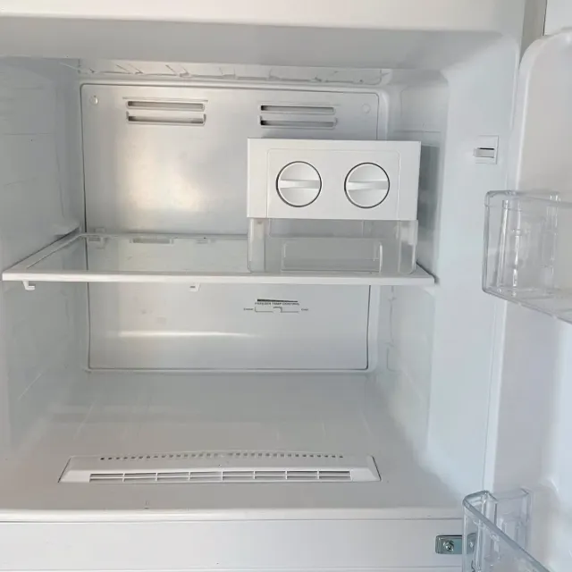 Top freezer compartment with ice trays