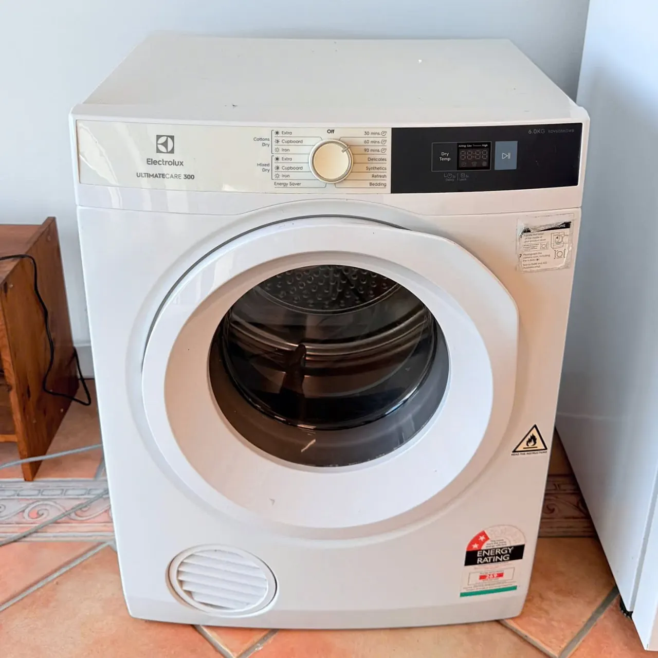 Electrolux 6kg vented dryer, front view