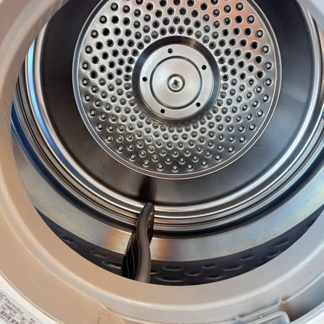 Stainless steel drum inside the Electrolux dryer
