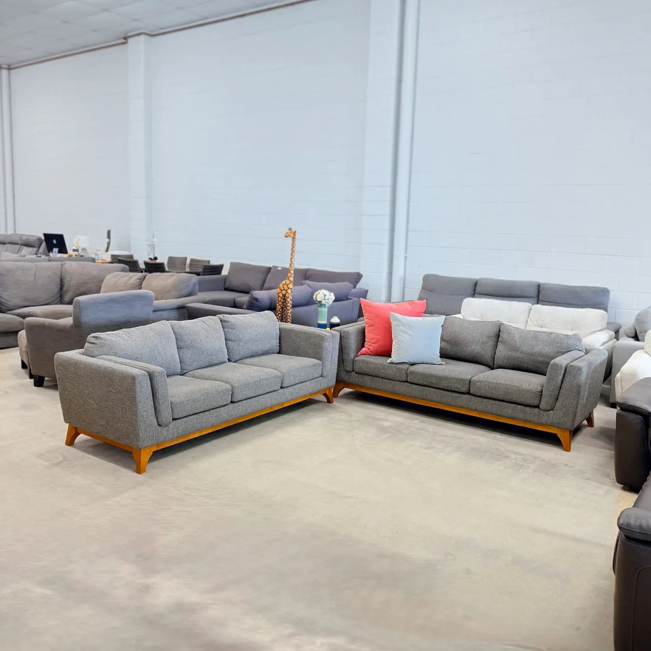 Grey 3+3 Seater Sofa Set — photo 1