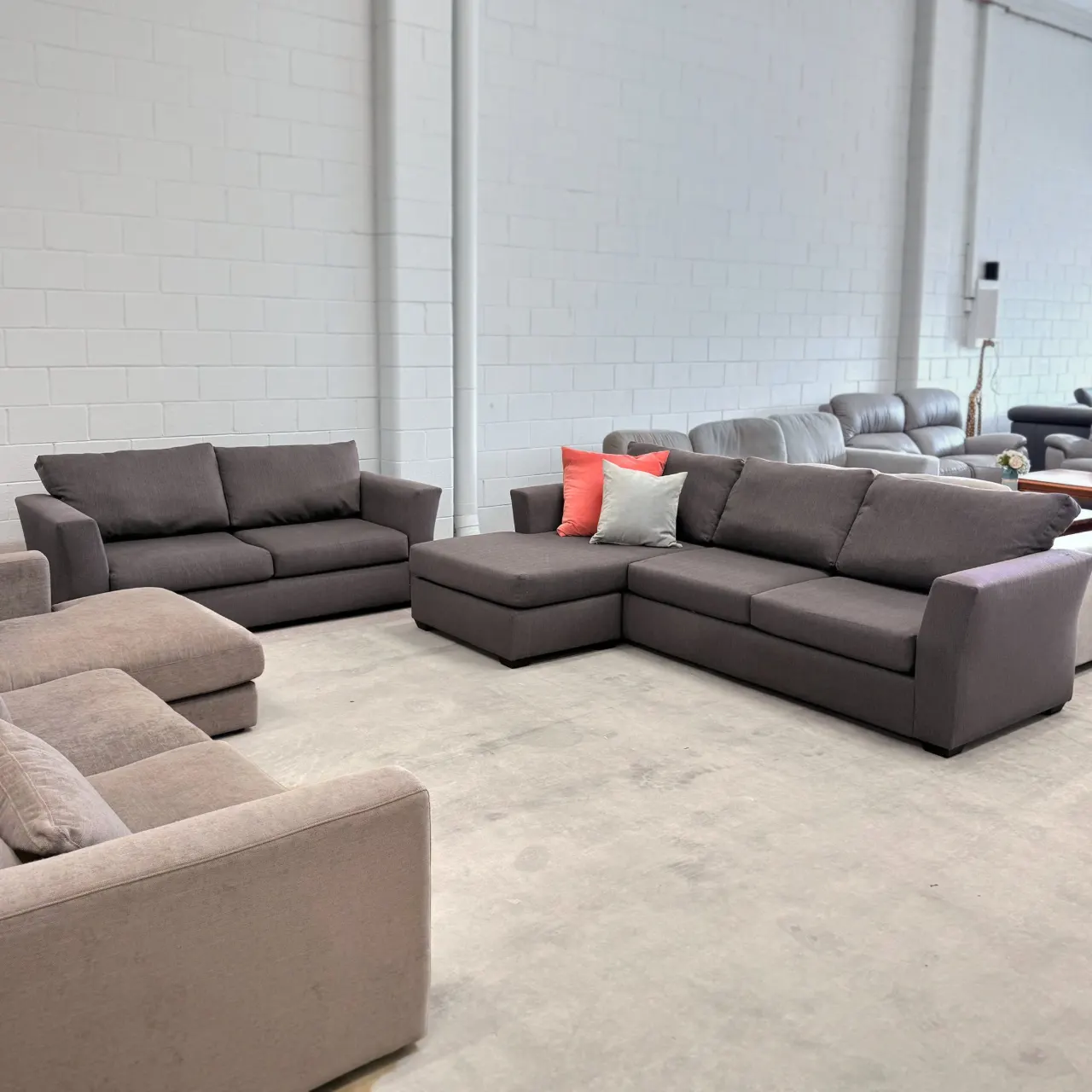 Grey L Shape 3+2 Sofa Set — photo 1