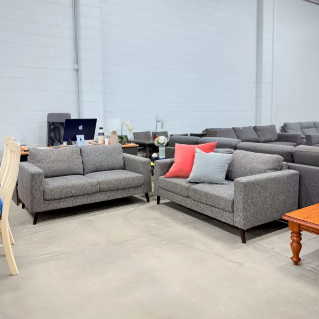 Grey 2+2 Seater Sofa Set — photo 1